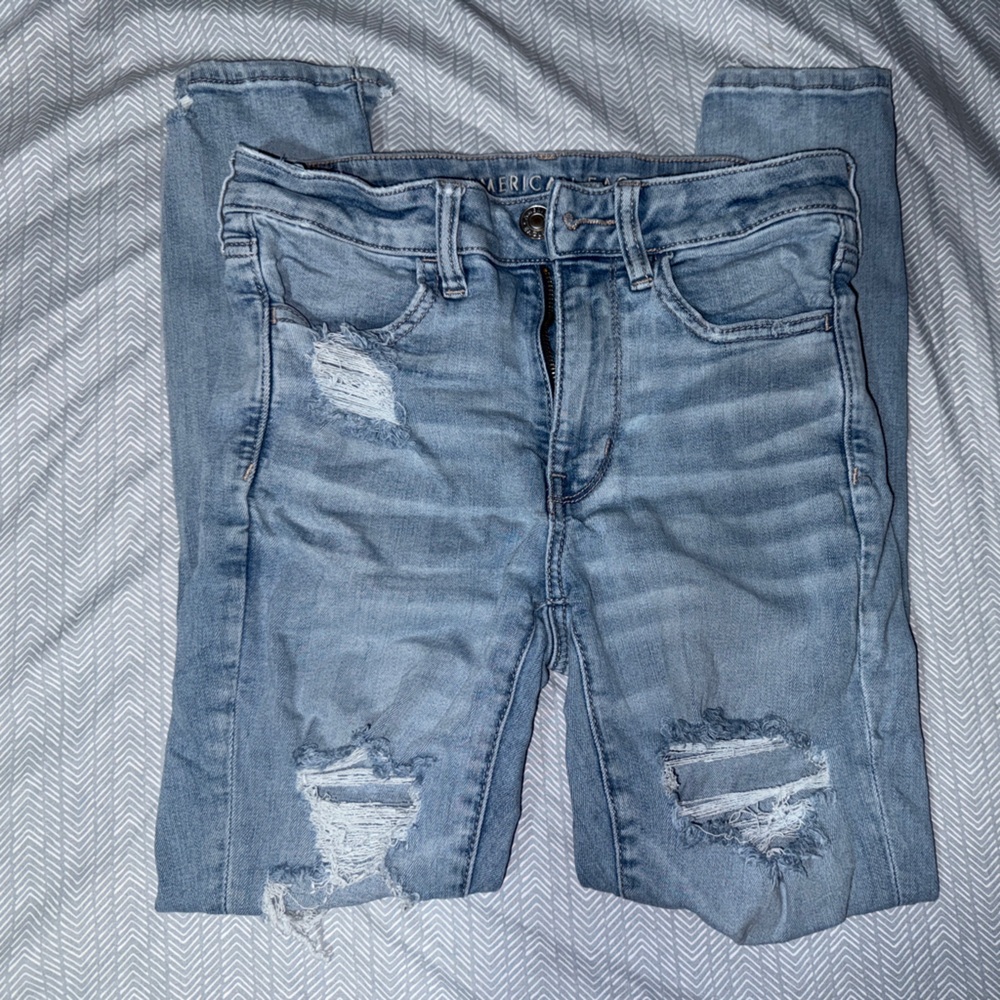 American Eagle Outfitters Hi-Rise Jeggings with Distressed Details